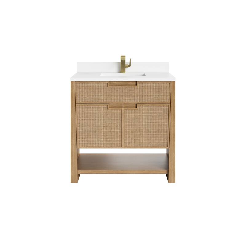 Solene 36" Single Vanity, Seaside Oak - 36