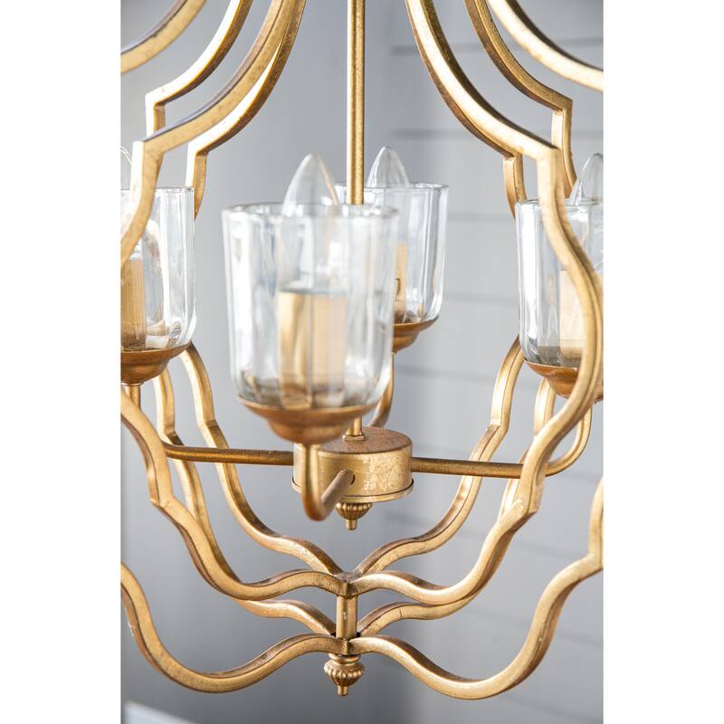 4 - Light Metal Chandelier, Hanging Light Fixture with Adjustable Chain, Bulb Not Included