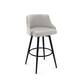 Amisco Duncan Swivel Counter Stool - Pale Grey Polyester/Textured Black Metal