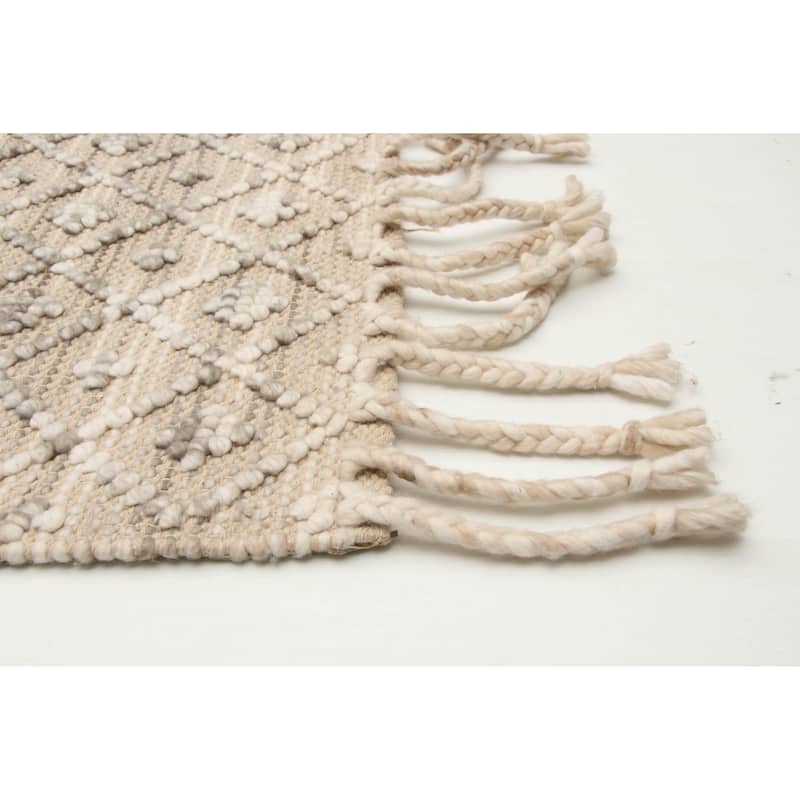 ECARPETGALLERY Braid weave Sienna Tan Wool Rug - 4'11 x 8'1