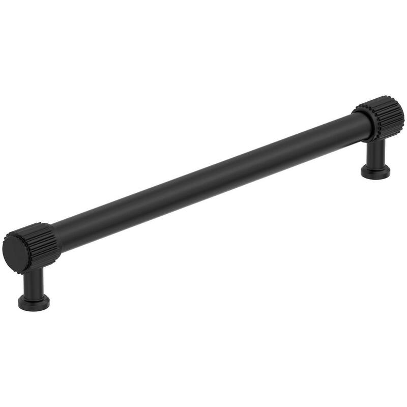 Amerock BP37807 Farewind 8-13/16" Center to Center Fluted Bar Cabinet - Matte Black