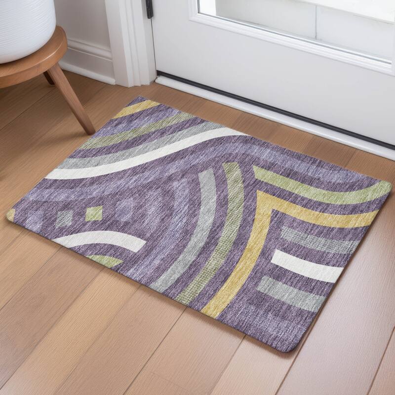 Machine Washable Indoor/ Outdoor Modern Jalen Chantille Rug