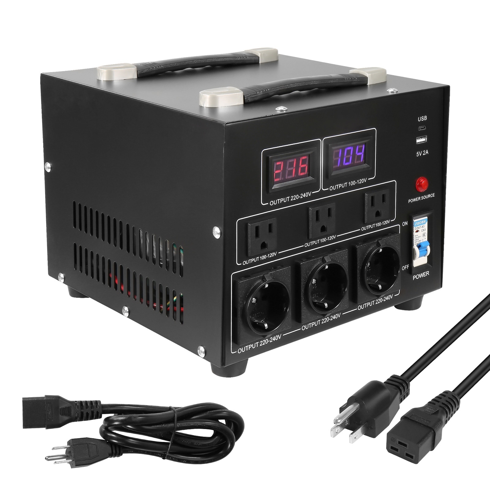 Voltage Converter Transformer, Heavy Duty Step Up/Down Transformer, Convert from 110 Volt to 220 Volt