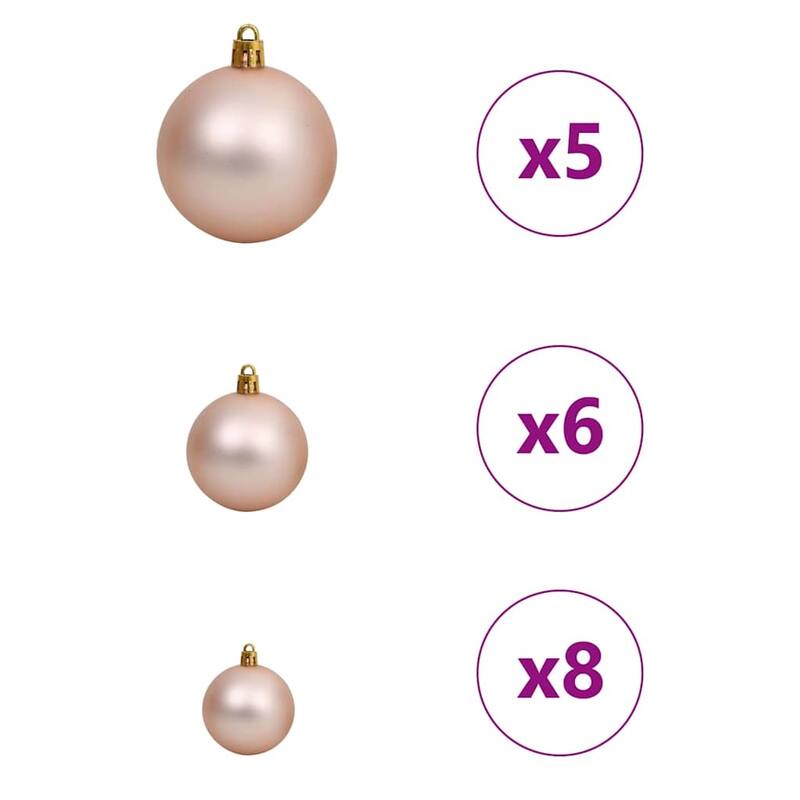 vidaXL Artificial Pre-lit Christmas Tree Pink in PVC - 59.06 in