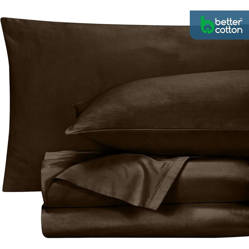 Royale Linen 400 Thread Count Cotton 4 Piece Sateen Sheet Set
