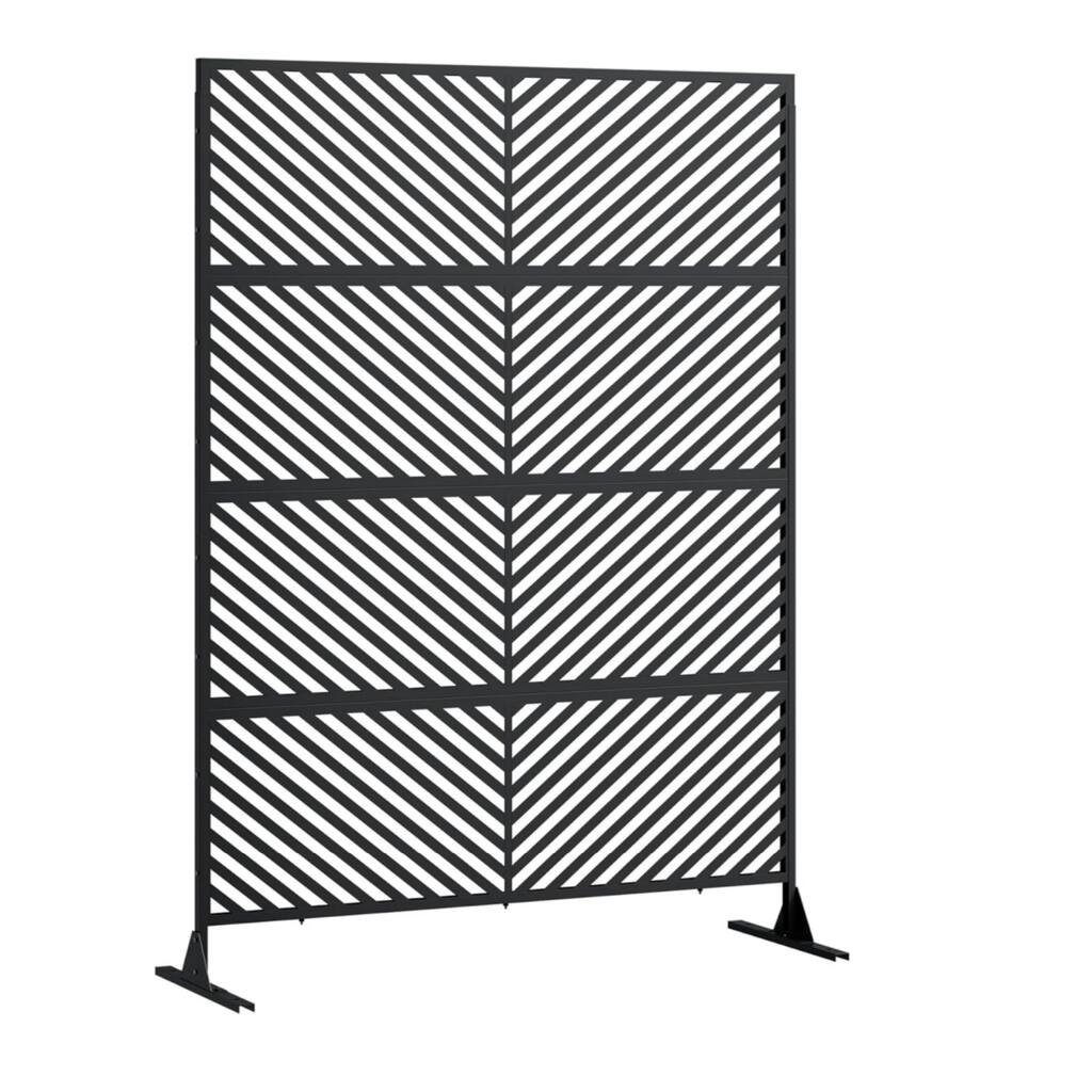 72 in H x 47 in W Metal Privacy Screen 4-Panel Freestanding Fence for Backyard Patio or Deck