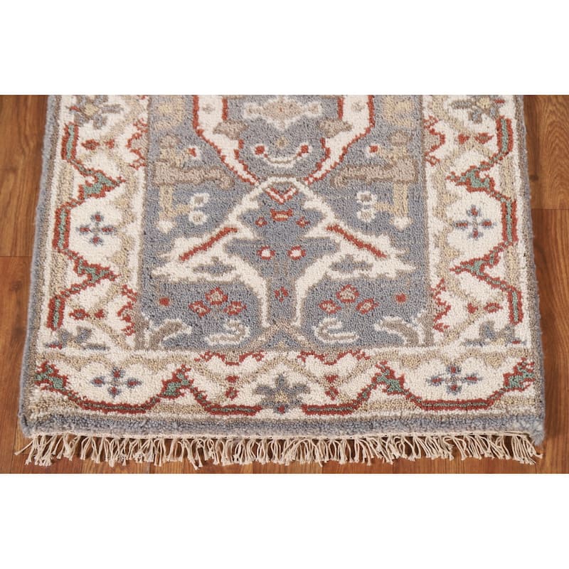 Transitional Oushak Style Area Rug Handmade Wool Carpet - 2'0"x 3'0"