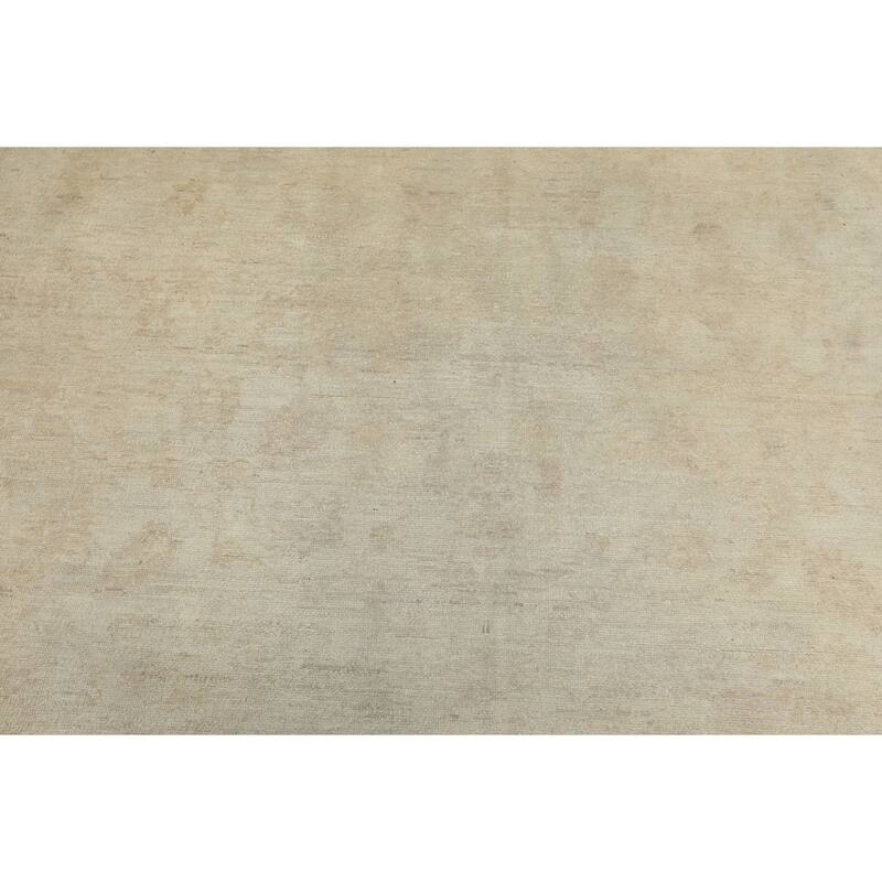 6x6 Round Hand Knotted Wool Gray Peshawar Modern & Contemporary Oushak Area Rug - 6' x 6' -Round