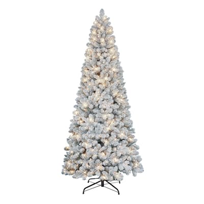 9 ft. Pre-lit Flocked Virginia Pine Tree