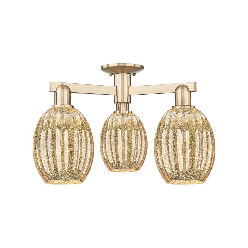 Innovations Lighting Downtown Urban - Preston - 3 Light 24" Bulb Shade Semi-Flush Mount