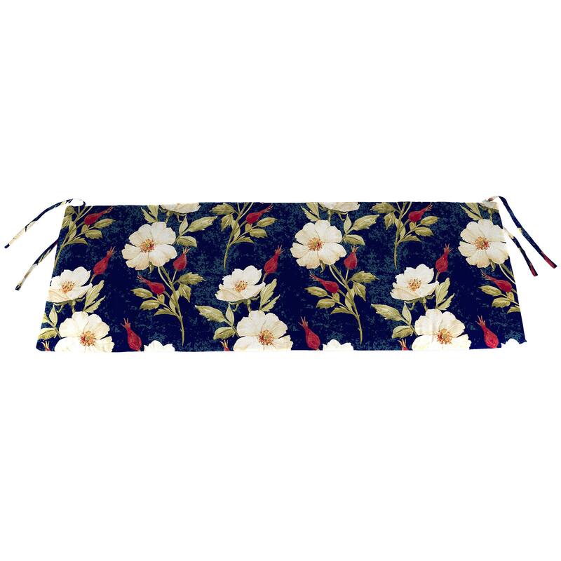 36" x 16" Outdoor Bench Cushion with Ties - 16'' L x 36'' W x 3'' H - Rose Garden