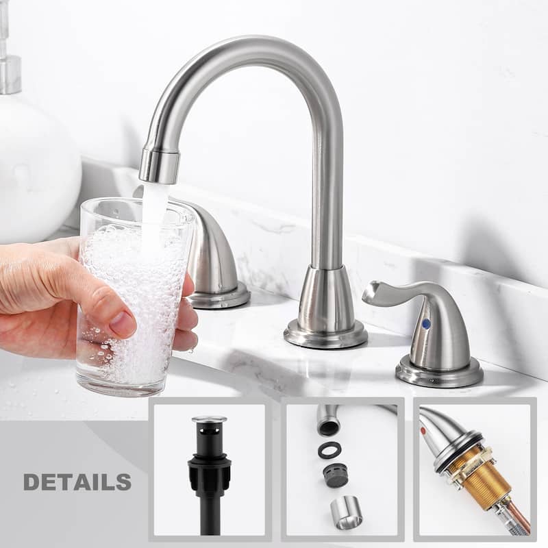 WOWOW 8 Inch Widespread Bathroom Faucet in Morden