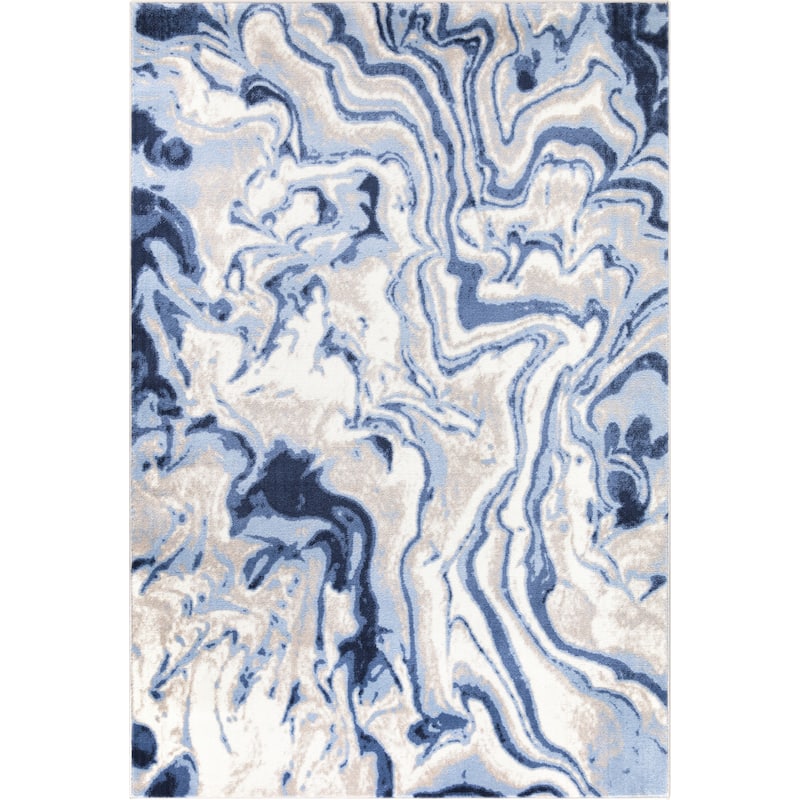  Abani Rugs Arto ART190A Teal Ink Swirl Area Rug