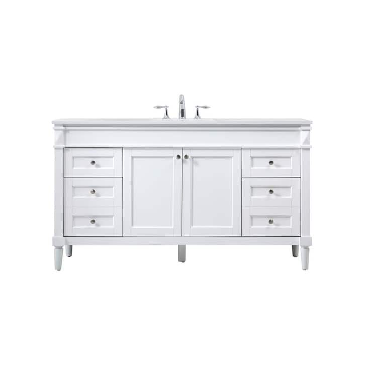 Elegant Lighting VF31860 Bennett 60" Free Standing Single Basin Vanity