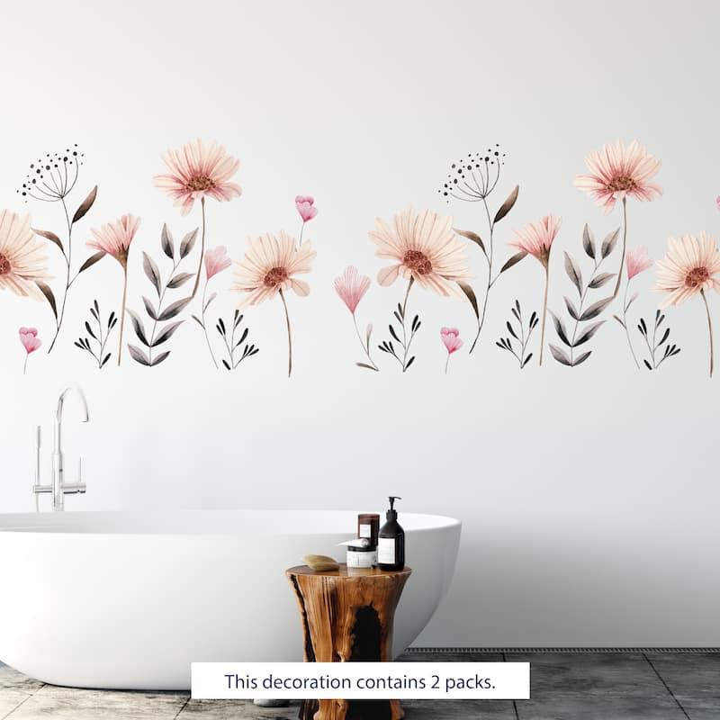 Walplus Delicate Watercolour Flowers Floral Wall Sticker Nursery Decor