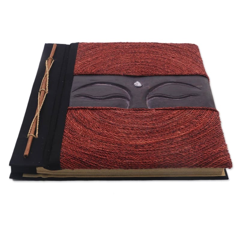 Novica Handmade Buddhas Eyes In Red Wood And Natural Fiber Photo Album