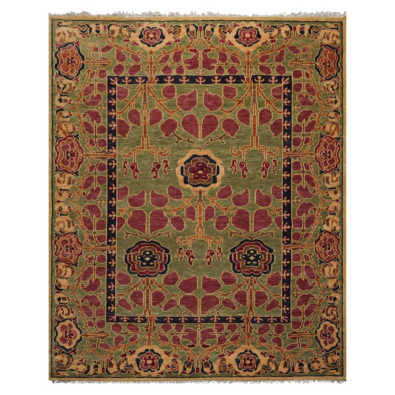 Sage 8'x10' Hand Knotted Arts and Crafts Mission Oushak Area Rug - 8' x 10'