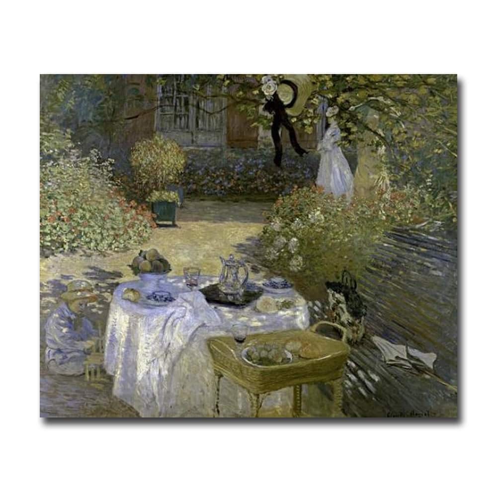 Lunch by Claude Monet Gallery Wrapped Canvas Giclee Art (24 in x 30 in)