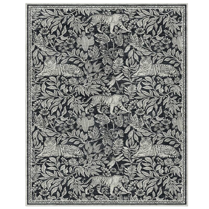 Forest Tiger Rugs Living Room Rug, Soft Washable Bedroom Rug, Low Pile Non-Slip Dining Room Home Office Carpet