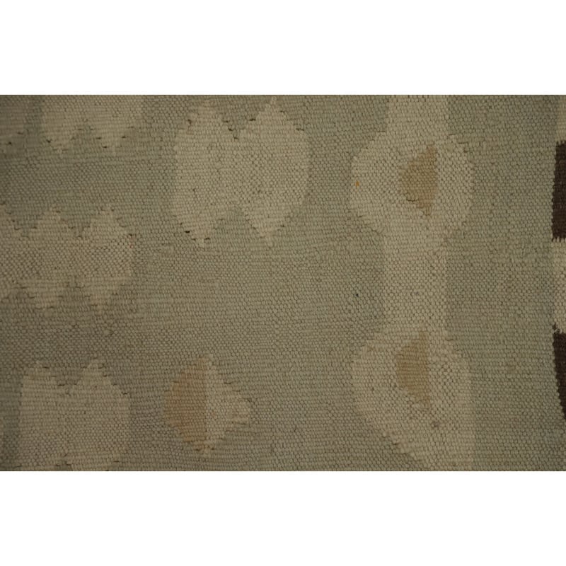 Hand Woven Oriental 100% Wool Carpet Southwestern Tribal Green Kilim Area Rug - 6' 9'' X 4' 11''