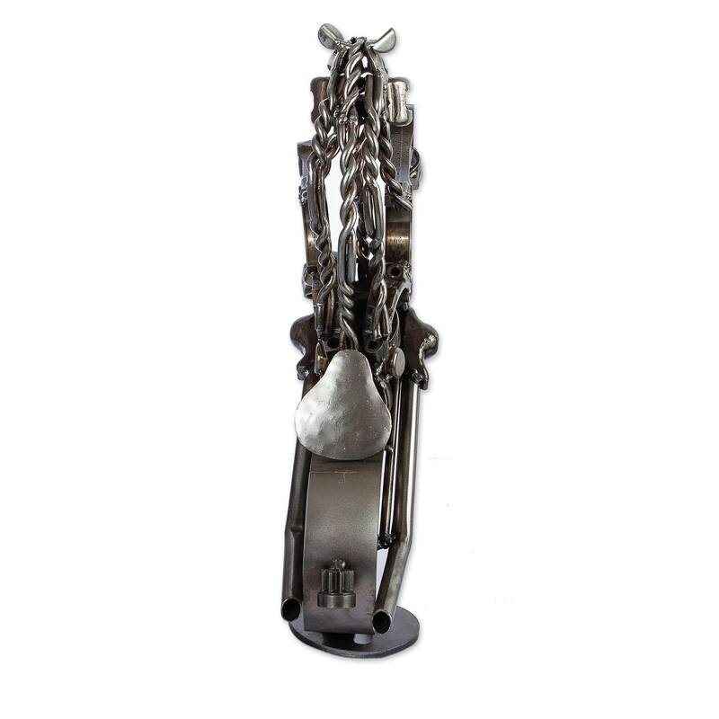 Novica Handmade Rustic Horsepower Upcycled Auto Parts Sculpture (20 Inch)