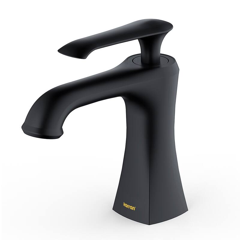 Karran Woodburn Single Hole Single Handle Bathroom Faucet with Matching Pop-Up Drain