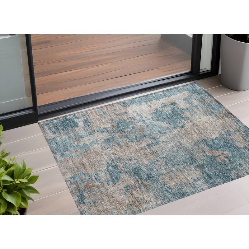 Alfina Unique Abstract Weather Resistant Classic Meets Modern Outdoor Rug - 3' x 5' - Multi
