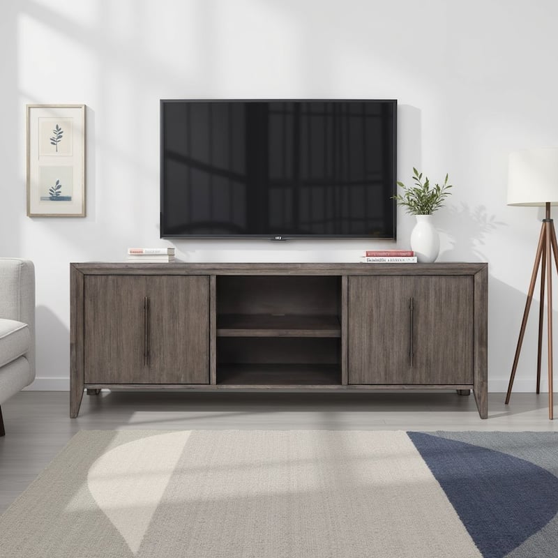 Bridgevine Home Avana 72 inch TV Stand Console, No Assembly Required, Smoky Greige Finish