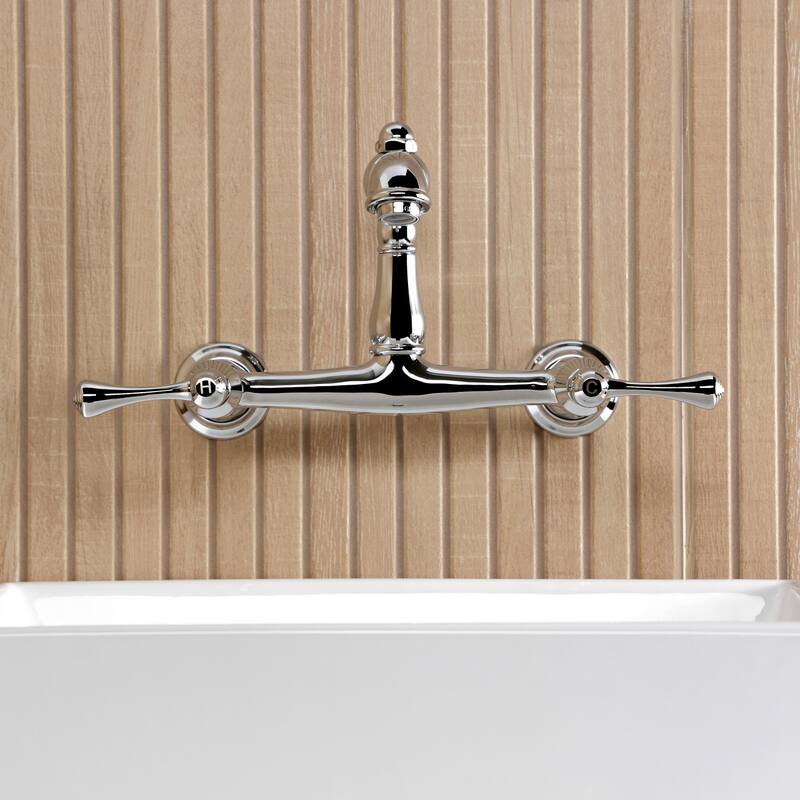 Kingston Brass English Country Two-Handle 2-Hole Wall Mount Bathroom Faucet