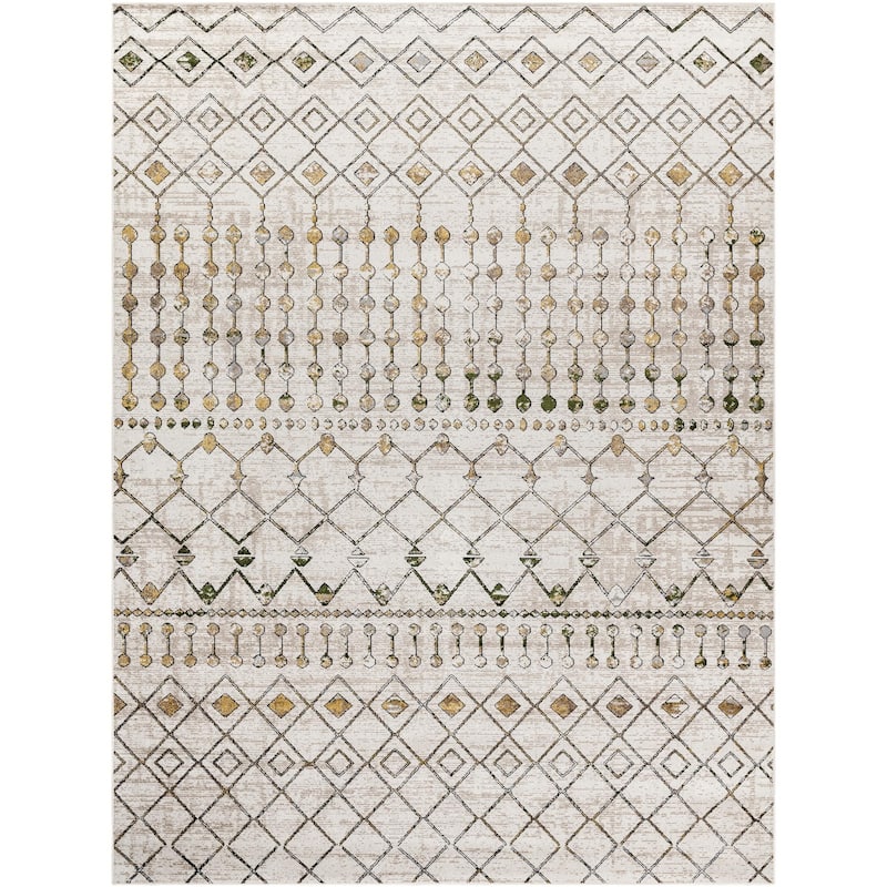 Livabliss Lavadora Bohemian Diamond Washable Area Rug