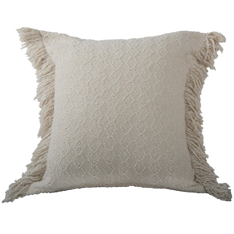 Rizzy Home Solid Modern Craft Textured Throw Pillow - Natural - Down