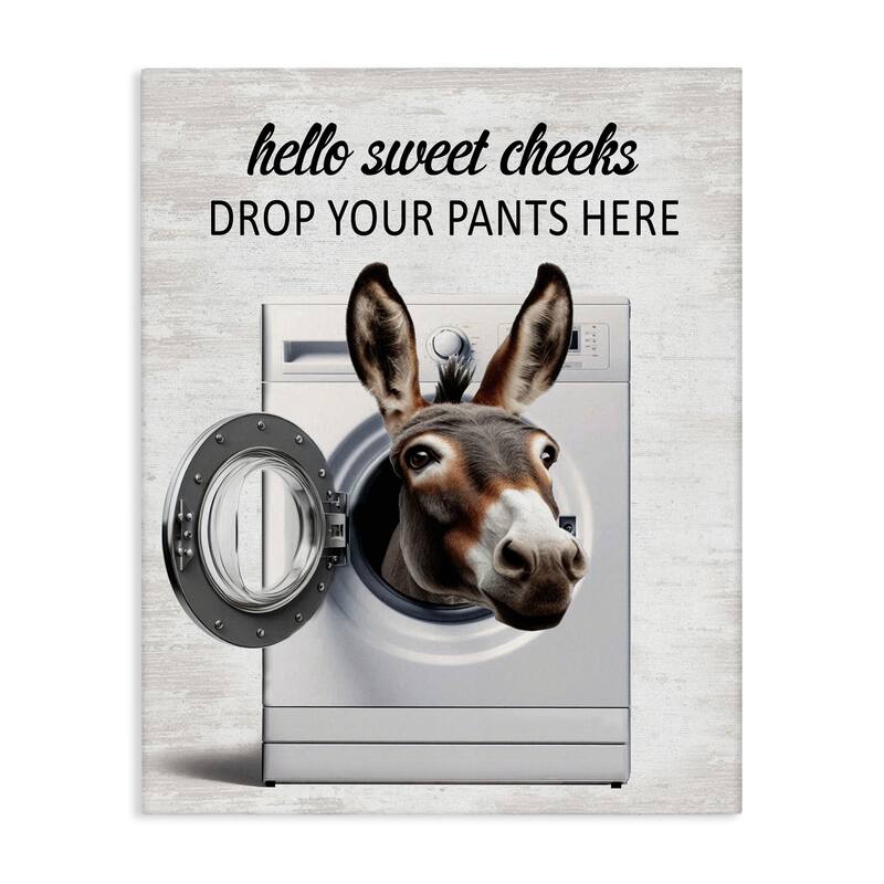 Stupell Funny Sweet Cheeks Laundry Canvas Wall Art Design By Lettered and Lined - 24 x 30