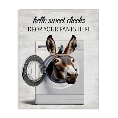 Stupell Funny Sweet Cheeks Laundry Canvas Wall Art Design By Lettered and Lined