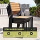 preview thumbnail 4 of 39, 11/13-Piece Outdoor Aluminum Dining Table Set Rectangular Table with Umbrella Hole and Stackable Chairs