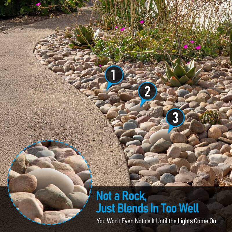 5CCT 3-Size Decorative Stone Lighting Kit, Cobblestone Pathway Lights