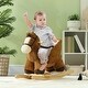 preview thumbnail 9 of 18, Toddler Rocking Horse with Sounds, Plush Seat, Safety Belt & Footrest - Wood Frame, 55 lbs Capacity