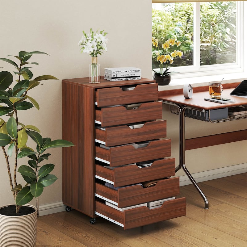 Costway 7-Drawer Chest Mobile File Cabinet Vertical Filing Organizer - See Details