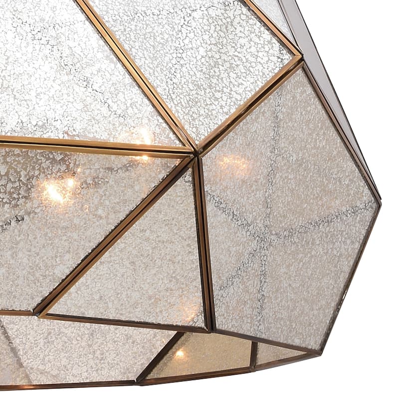 Euclid Mercury Glass/ Brass Mid-Century Modern Pendant Light