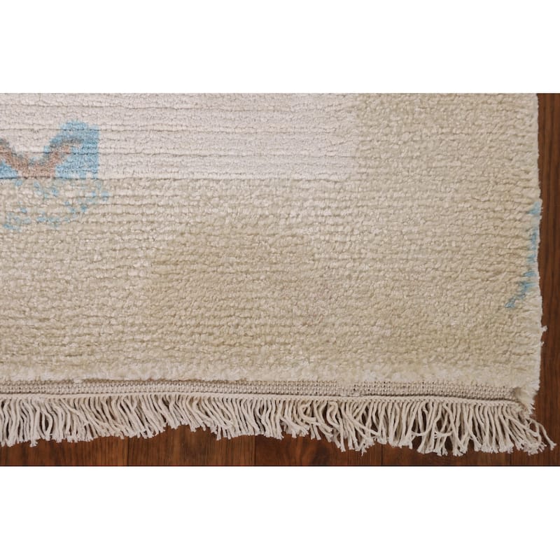 Modern Accent Rug Handmade Indian Wool Carpet - 2'8"x 4'9"