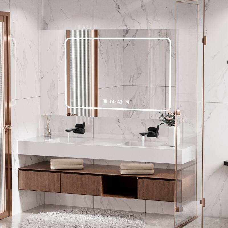 Modland Wall Mount Single Hole Bathroom Faucet with Valve Single Handle And Hot/Cold Indicator