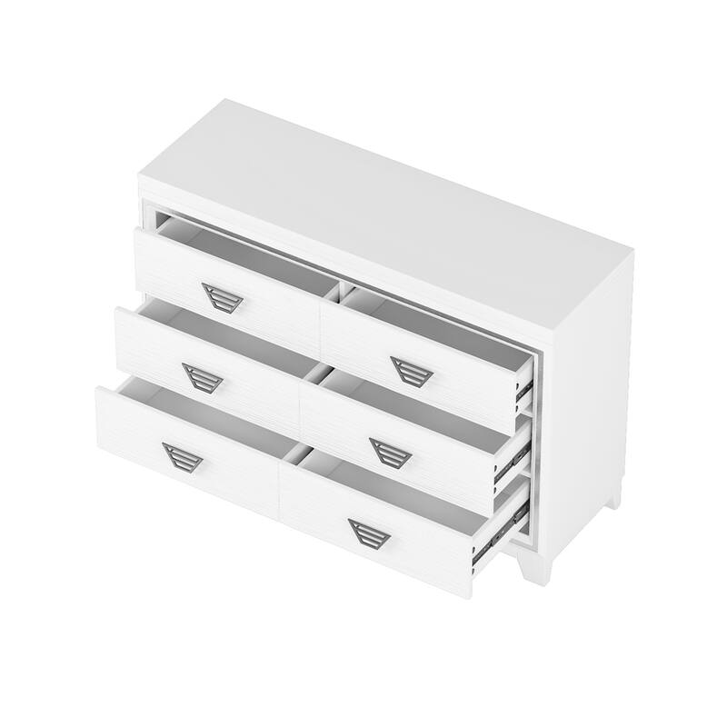 Storage Cabinet with 6 Drawers and Metal Handle