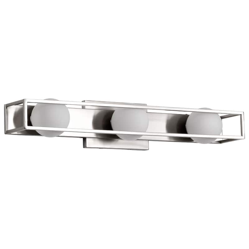 Jenkins 24 Inch 3 Light LED Vanity Brushed Nickel with Frosted Glass - Brushed Nickel - Brushed Nickel