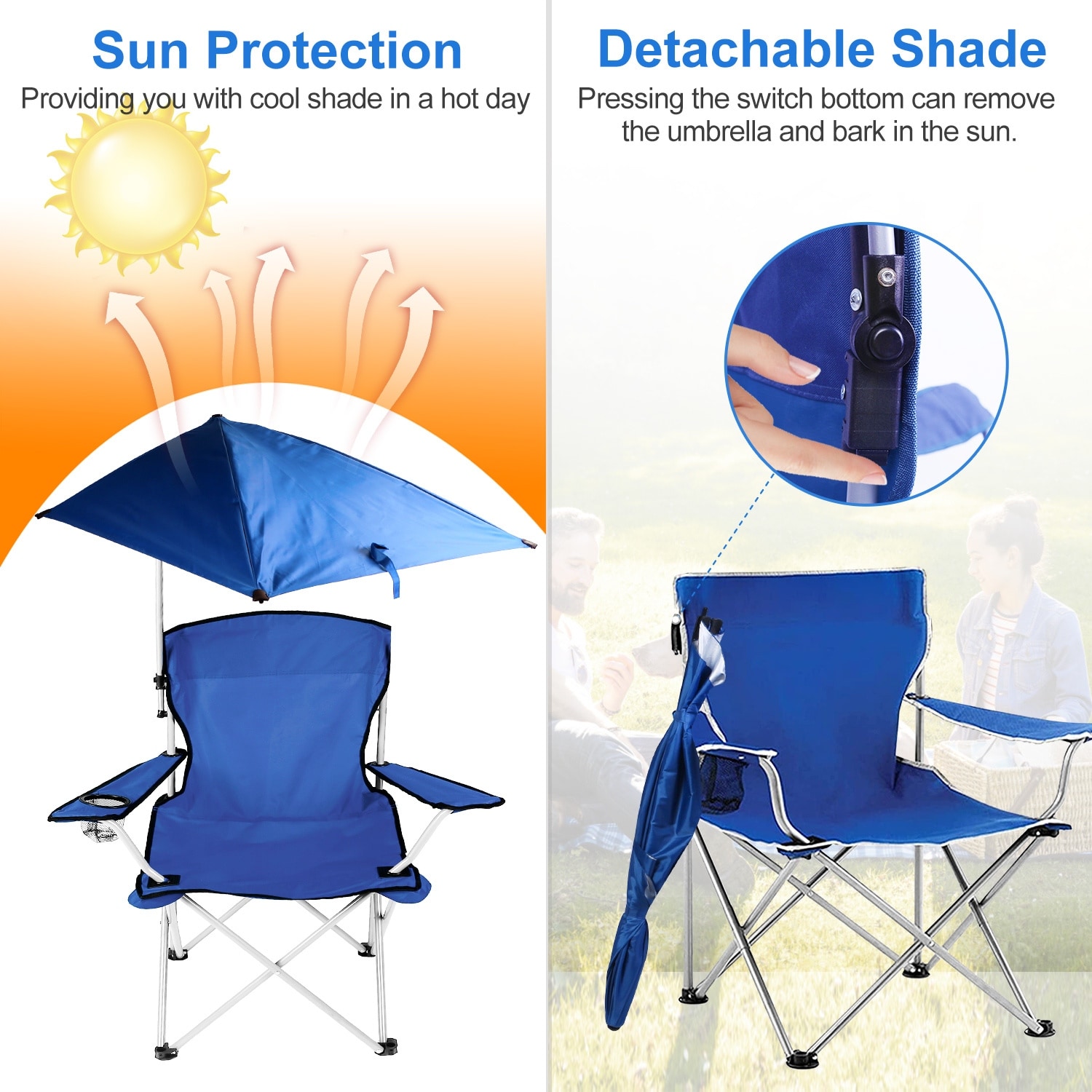 Folding beach new arrivals chair with umbrella