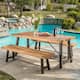 Puerto Acacia Wood 3-piece Picnic Dining Set by Christopher Knight Home - Brown - 3-Piece Sets