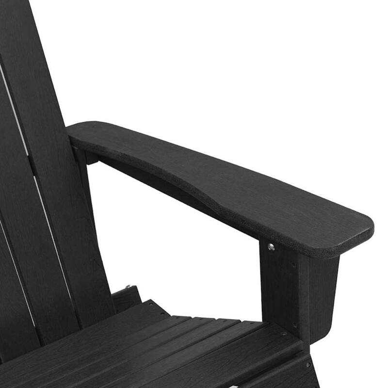 vidaXL Adirondack Rocking Chair Black 73.5 x 92 x 90cm HDPE - 28.9 x 36.2 x 35.4 in