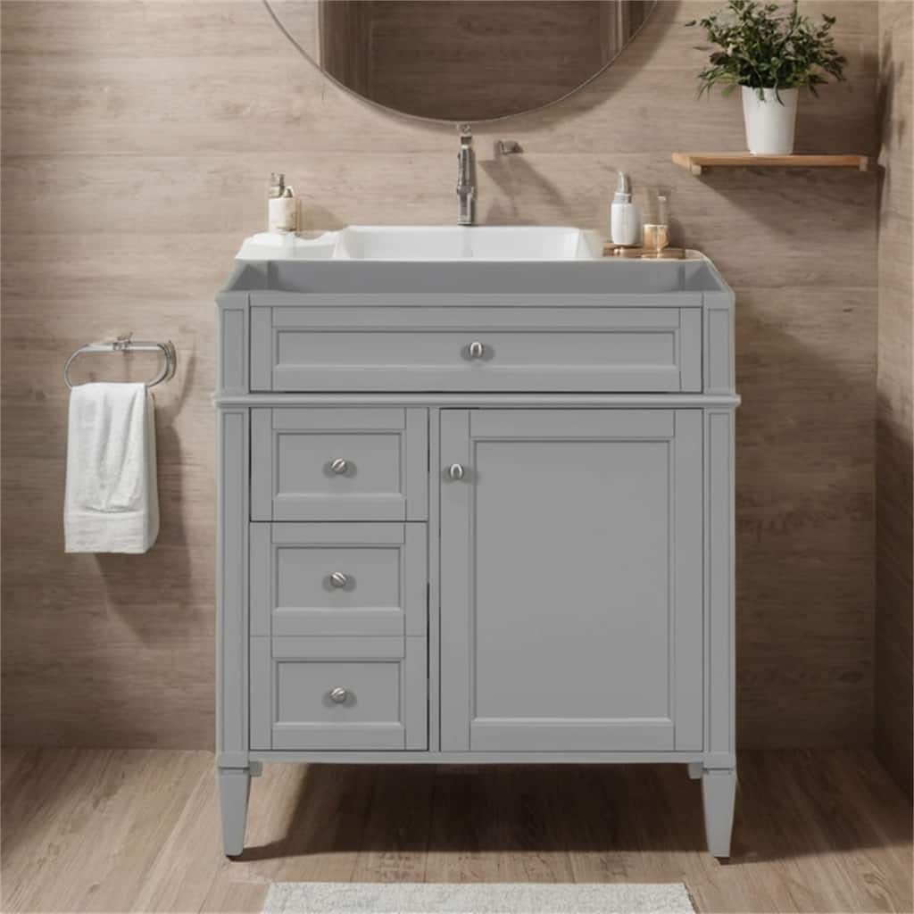 29" Bathroom Vanity with 2 Drawers and Tip-out Drawer (No Sink)