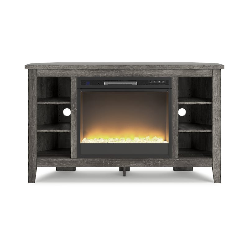 Signature Design by Ashley Arlenbry 48" Corner TV Stand with Electric Fireplace - 48"W x 15.75"D x 28.5"H