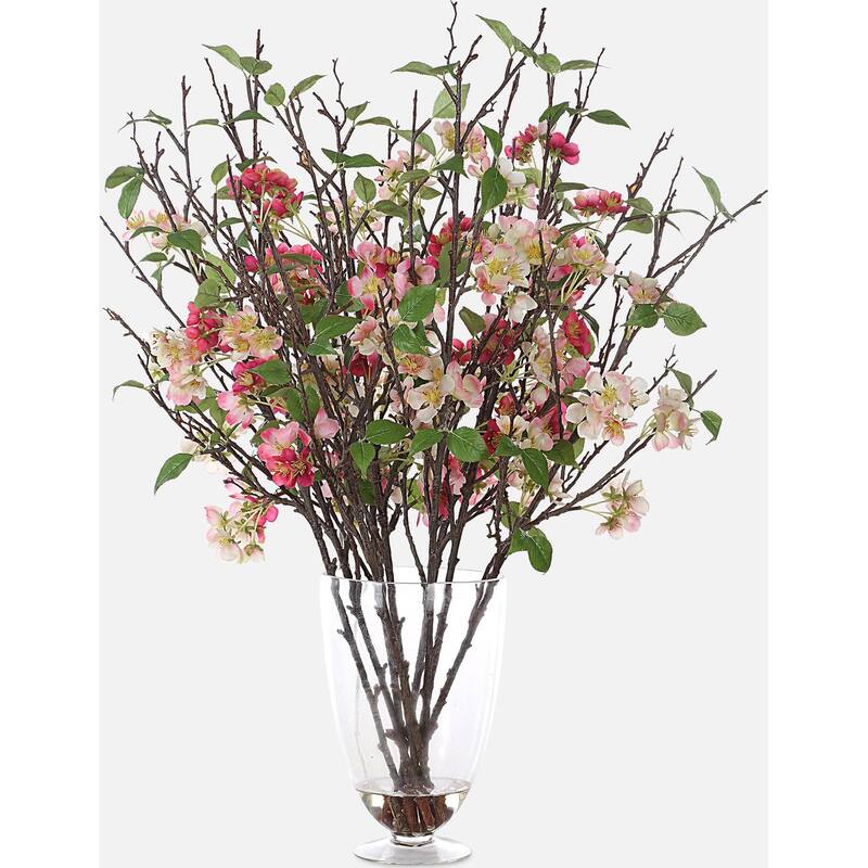 Uttermost 60230 Spring Blooms 35-1/4" Tall Glass Faux Flora Planter