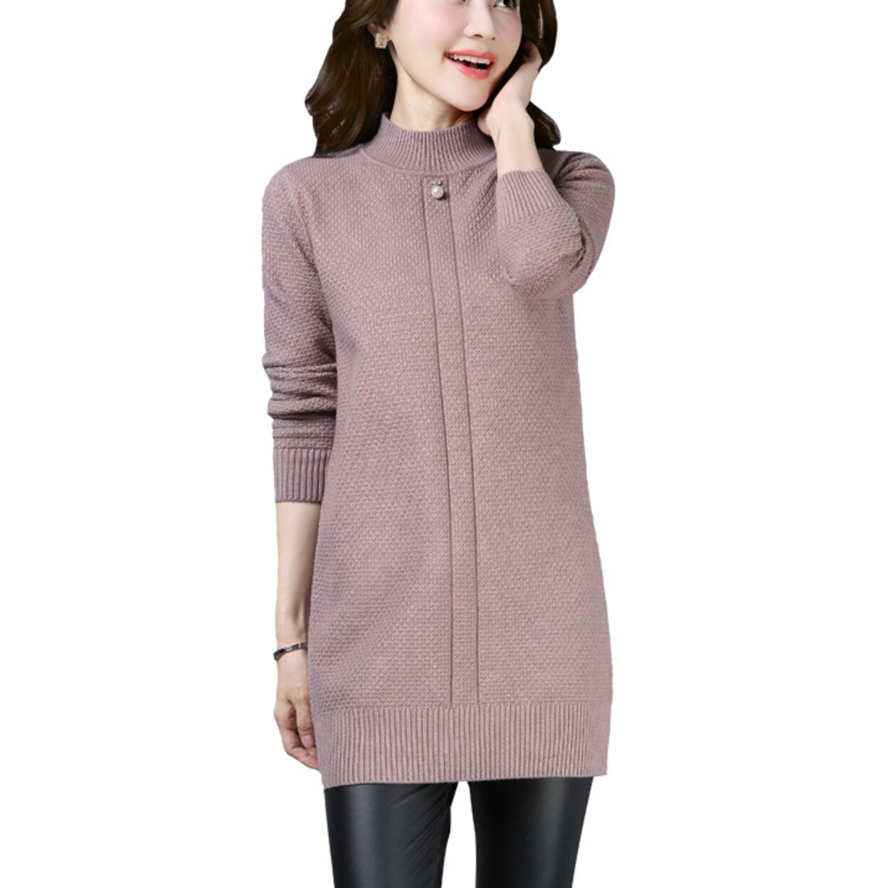 Shop New Medium And Long Thick Sweater Female Beaded Loose Korean