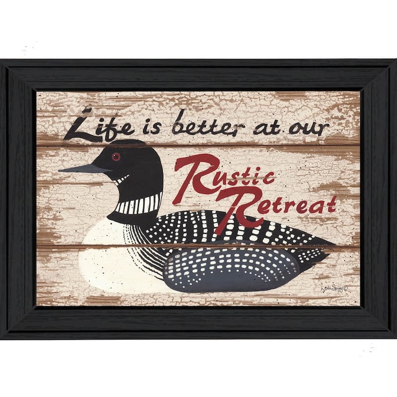 TrendyDecor4U Contemporary "Rustic Retreat" Framed Print Wall Art by Linda Spivey